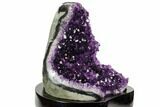 Tall, Amethyst Cluster With Wood Base - Uruguay #121474-1
